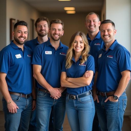 Angel Air Cooling & Heating family team gathered at work in Queen Creek AZ